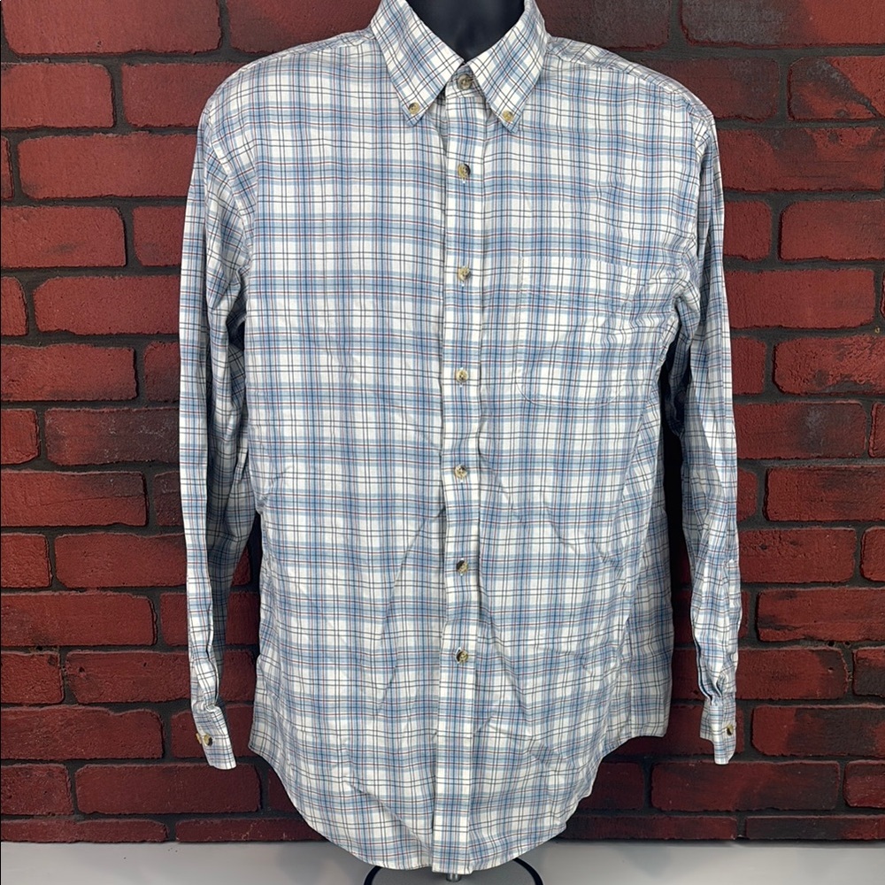 LL Bean Shirt Mens Large Plaid Button Down‎ Shirt